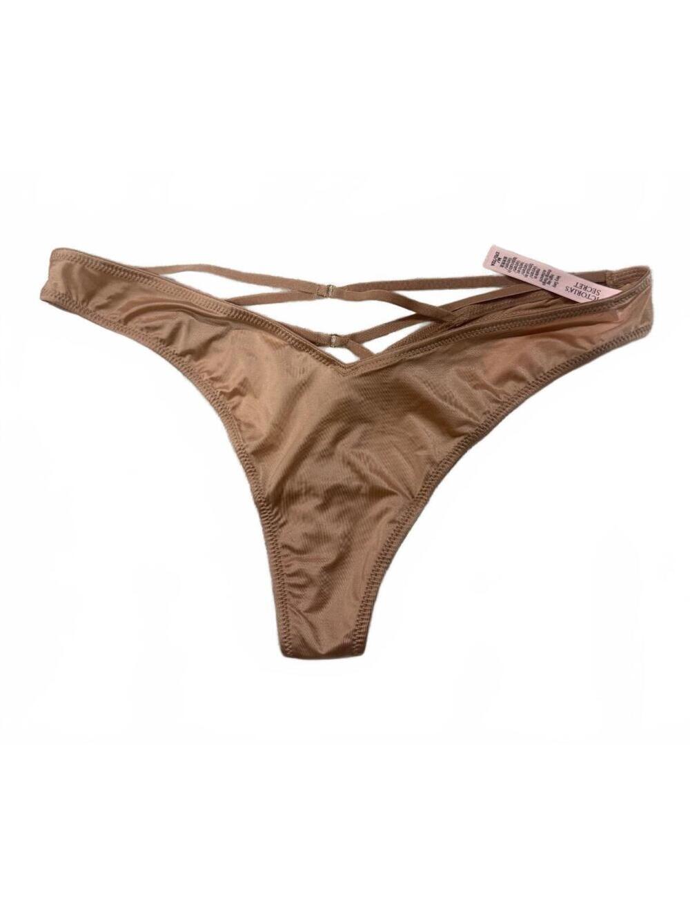 Victoria's Secret Brown Strappy Thong Panty Medium M NWT